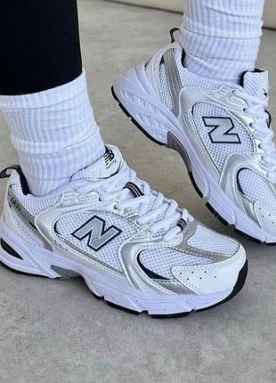 Кроссовки new balance комбинированые белые 37