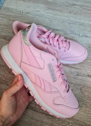 Кросівки reebok classic leather pastel bs8972 charming pink/white оригінал кросівки