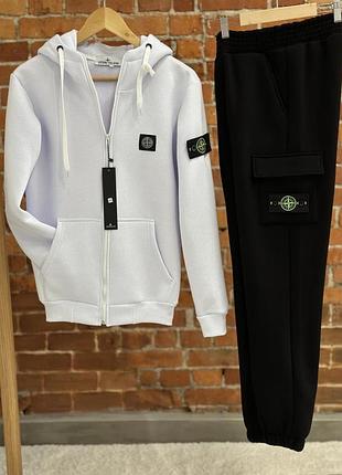 Костюм stone island білий зима