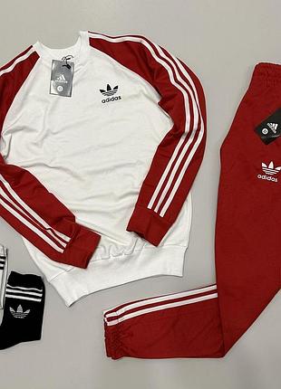 Свитшот штани adidas новий червоний