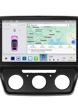 Штатна магнітола lesko для skoda yeti i рестайлінг 2013-2018 екран 10" 4/64 qled carplay 4g wi-fi gps 360 prime
