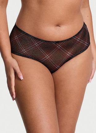 Жіночі трусики victoria's secret (2989959798963) shimmer mesh cheeky panty m чорні