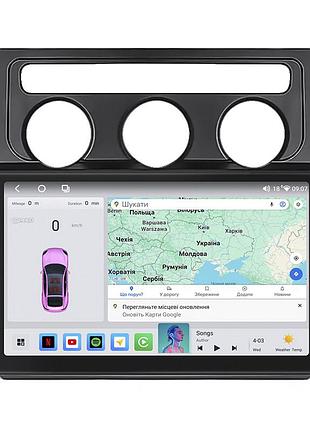 Штатна магнітола lesko для volkswagen touran i 2003-2006 екран 10" 4/64 qled carplay 4g wi-fi gps 360 prime