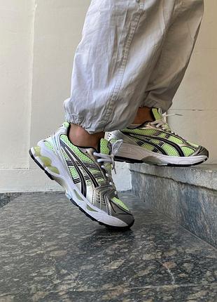 Кроссовки asics gel-kayano 14 серебристо-зеленые для бега и тренировок, женские кроссовки асикс 41