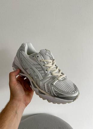 Белые мужские кроссовки asics gel-kayano 14 с амортизацией и вентиляцией асикс 40