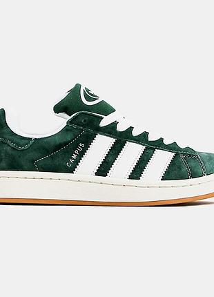 Жіночі кросівки adidas campus dark зелені для жінок замшеві адіки 40