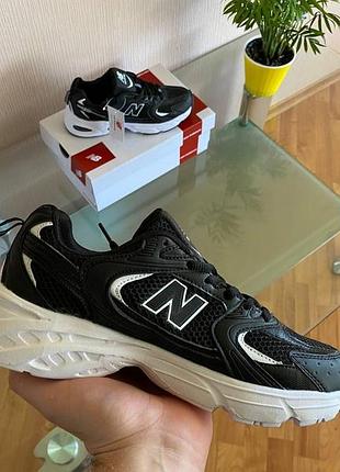 Чоловічі кросівки new balance 530 чорні шкіряні стильні зручні повсякденні