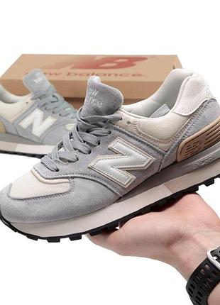 Легкие женские кроссовки new balance 574 серые замшевые, качественная обувь нью беланс 37
