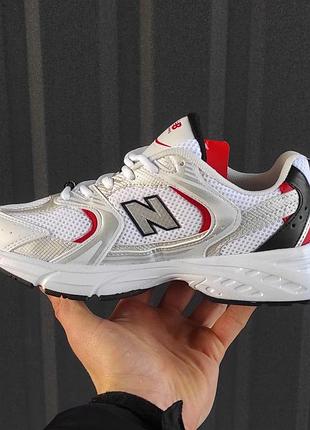 Женские кроссовки new balance 530 белые кожаные с сеткой для женщин 38