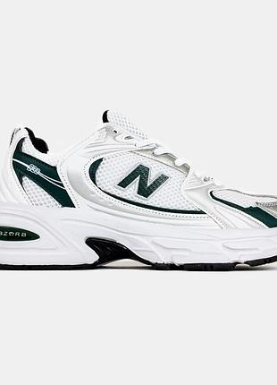 Кроссовки new balance 530 белые кожаные с сеткой для женщин для спорта и прогулок 41