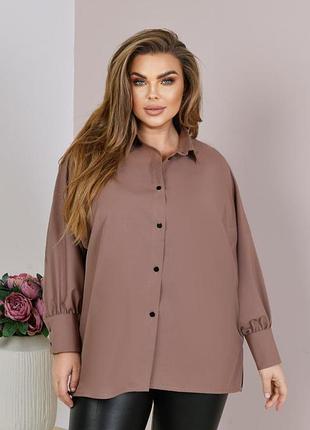 Однотонна блуза великі розміри моко, 52/54