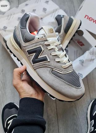 Кожаные мужские кроссовки new balance 574 серые элегантные и удобные нью баланс
