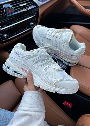Кроссовки new balance 2002r для женщин удобные сетка\кожа белые 41