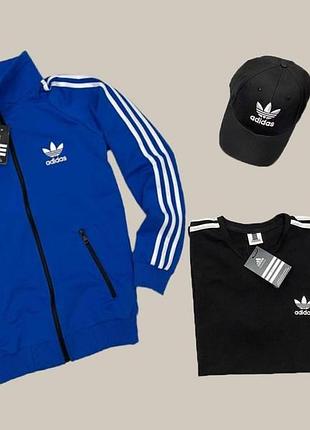 Набор 4в1 adidas: кофта-штаны-футболка-кепка 🔥