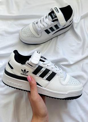 Кроссовки adidas forum белые кожаные для женщин адидас форум адики кроссы повседневные модные 45