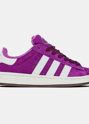Женские фиолетовые кроссовки adidas campus для женщин стильные замшевые адики повседневные кеды 38