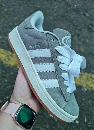 Замшевые серые женские кроссовки адики adidas campus адидас кампус для женщин 38