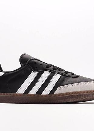 Адідас самба замшеві чорні жіночі кросівки adidas samba з шкірою адіки