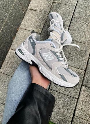 Кеди new balance 530 для чоловіків зручні текстиль\шкіра білі