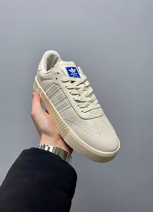Зручні жіночі білі кросівки adidas samba rose шкіряні 41