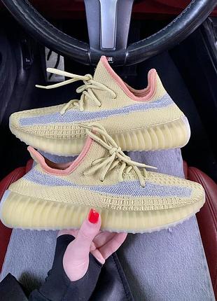Жіночі кросівки adidas yeezy boost 350 ізики адідас бежеві тканеві для жінок