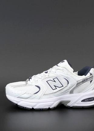 Жіночі шкіряні кросівки new balance 530 білі з сіткою для жінок для міста