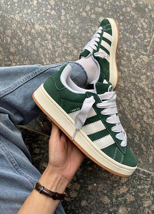 Мужские кроссовки adidas campus кроссы зеленые для мужчин кеды замша удобные стильные 44