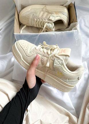Adidas forum 84 low бежеві жіночі замшеві кросівки адідас форум адіки