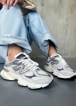 Женские кроссовки new balance 9060, черно-белые стильные кроссы нью баланс 39