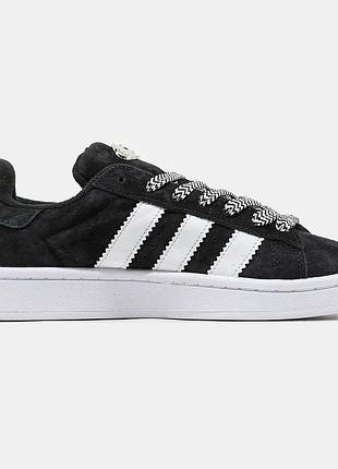 Кроссовки для женщин adidas campus черные замшевые адики женские