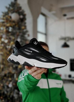 Мужские кроссовки adidas ozweego стильные черные для мужчин адики повседневные замша/ткань удобные