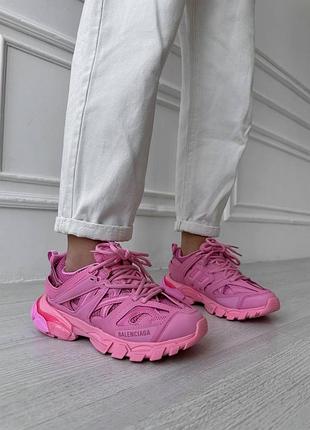 Жіночі кросівки balenciaga track 3.0 стильні рожеві брендові якісні для жінок