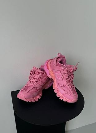 Кросівки balenciaga track 3.0 рожеві брендові стильні для жінок якісні баленсіага трек