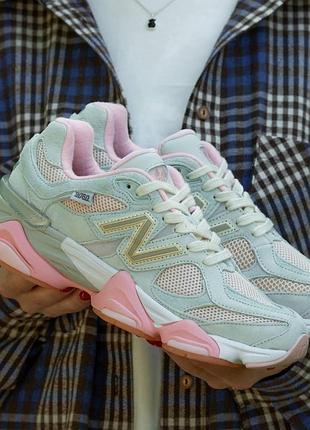 Замшевые женские кроссовки new balance 9060 цвета baby shower blue нью беланс 39