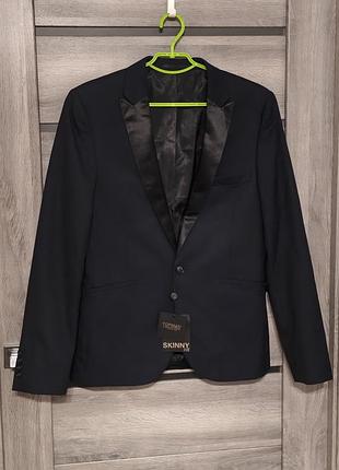 Стильный мужской пиджак-смокинг topman (skinny fit) - новый с бирками