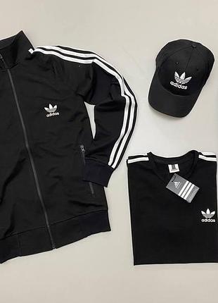 Набор 4в1 adidas: кофта-штаны-футболка-кепка