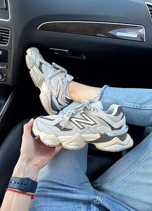 Кроссовки new balance 9060 beige женские, стильные бежевые кроссы нью баланс 39