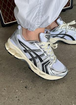 Легкие женские кроссовки asics gel-kayano 14 черно-серебристые 37