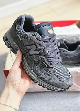 Кроссовки new balance 2002r черные замшевые стильные для женщин повседневные 37