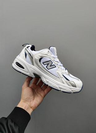 Мужские кроссовки new balance 530 для мужчин удобные кожаные белые легкие ньюбики