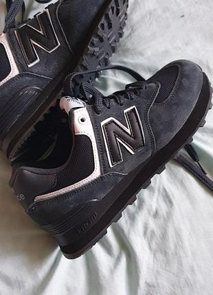 Женские кроссовки new balance 574 замшевые серые, модные и удобные кроссы нью беланс