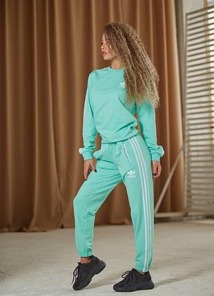 Костюм женский (світшот штани) мята adidas
