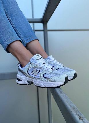 Жіночі кросівки new balance 530 біло-сірі з сіткою для жінок ньюбики