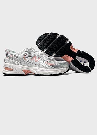 Кросівки new balance 530 біло-сірі з сіткою для жінок стильні повсякденні
