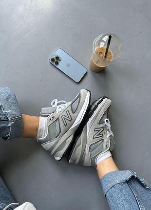 Женские кроссовки new balance 990 замшевые серые, стильные и удобные кроссы для женщин нью баланс 37
