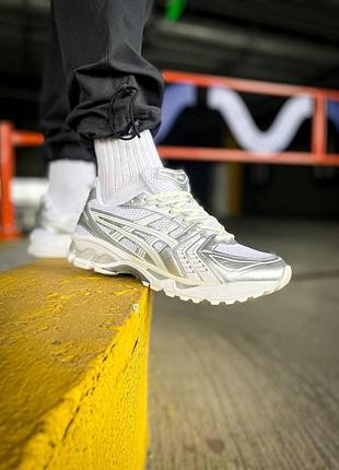 Мужские кроссовки asics gel-kayano 14 белые прочные и надежные асикс 41