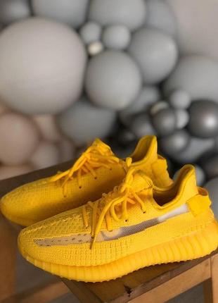 Жовті тканеві кросівки adidas yeezy boost 350 ізики для жінок адідас