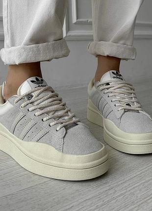 Кроссовки adidas campus x bad bunny beige брендовый стиль с ценой на 40% ниже. дефекты на фото.38й.