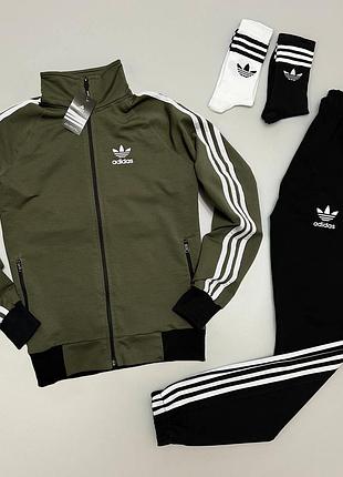 Костюм хакі-чорний adidas