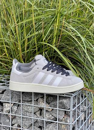 Кросівки adidas campus grey/white жіночі замшеві для жінок сірі адіки 40